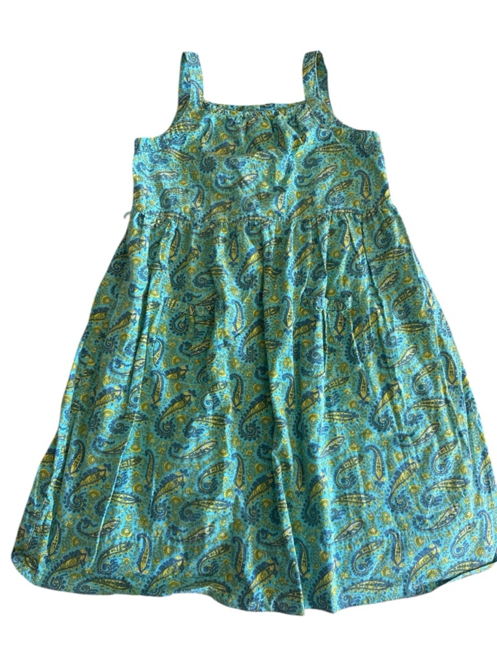 Crewcuts Turquoise Paisley Sundress with Yellow & Blue Accents